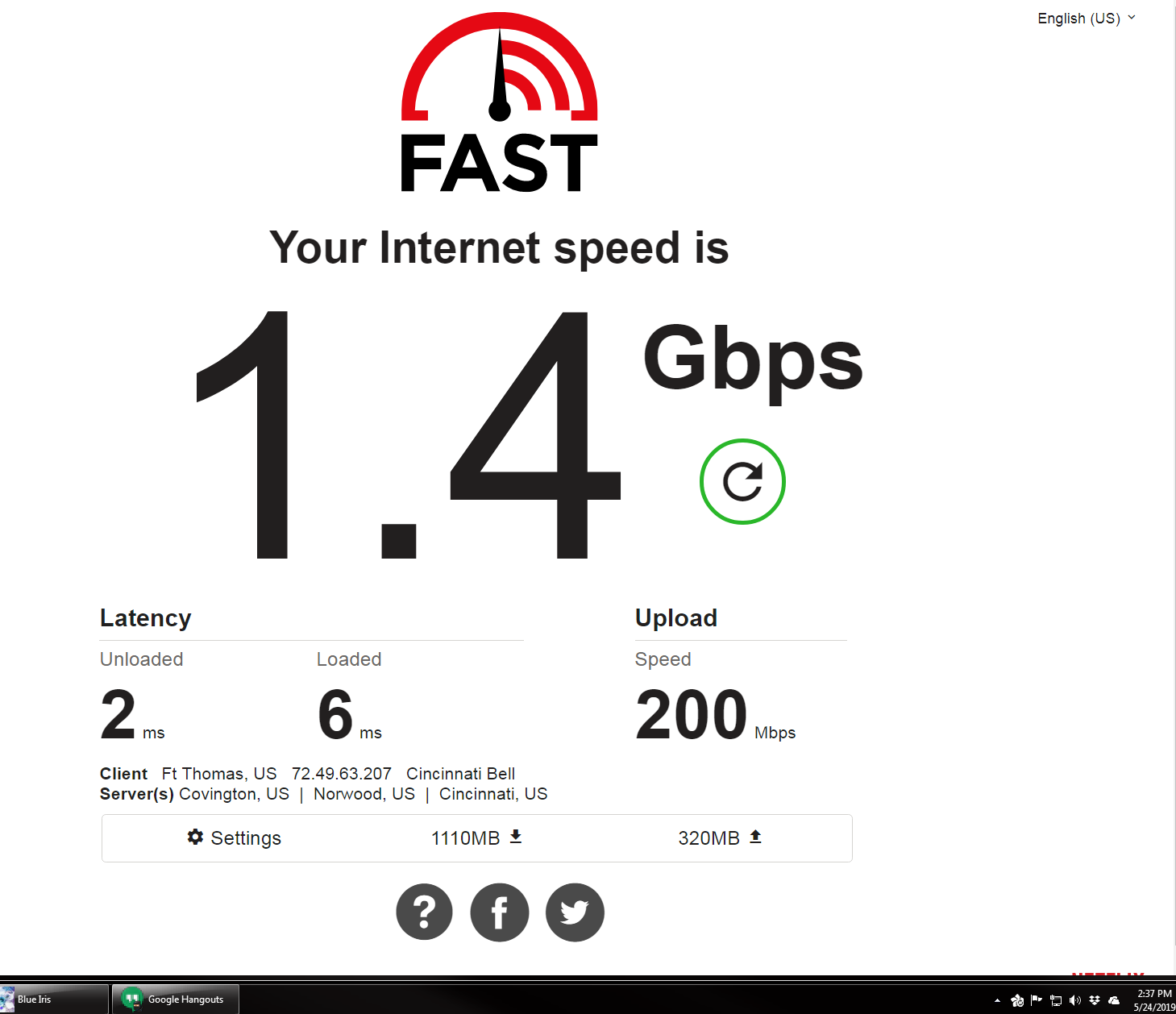 bell internet speed test